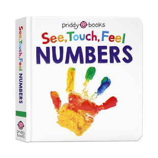 幼儿英语启蒙图画书纸板书 数字 Touch See Priddy 触觉视觉嗅觉感官认知 Numbers 英文原版 Roger 亲子互动触摸书 绘本 Feel