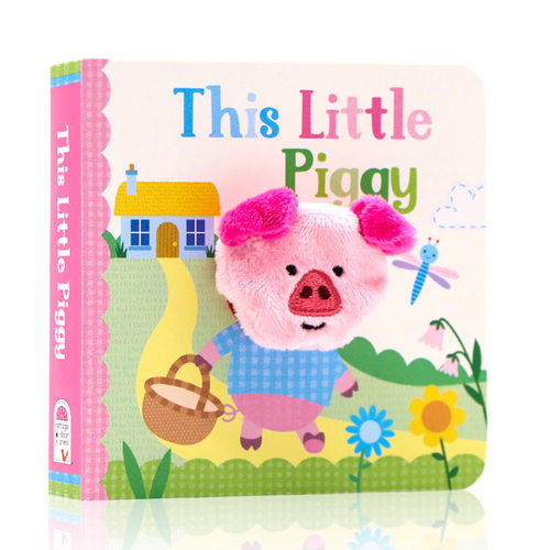 小猪手指偶书 欧美经典童谣手指偶书 This Little Piggy英文原版绘本 亲子互动纸板书洞洞书 小手掌书 宝宝玩具书 0-1-2-3岁