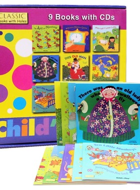 Child's Play 韵文童谣洞洞书二辑9册带CD版 英文原版绘本 There was an old lady who swallowed a fly 廖彩杏书单吴敏兰儿歌