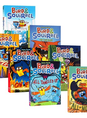 英文原版  学乐桥梁漫画小鸟和松鼠系列1-7册 Bird Squirrel on the Edge on Fire All Tangled全彩儿童卡通动物友谊冒险趣味故事