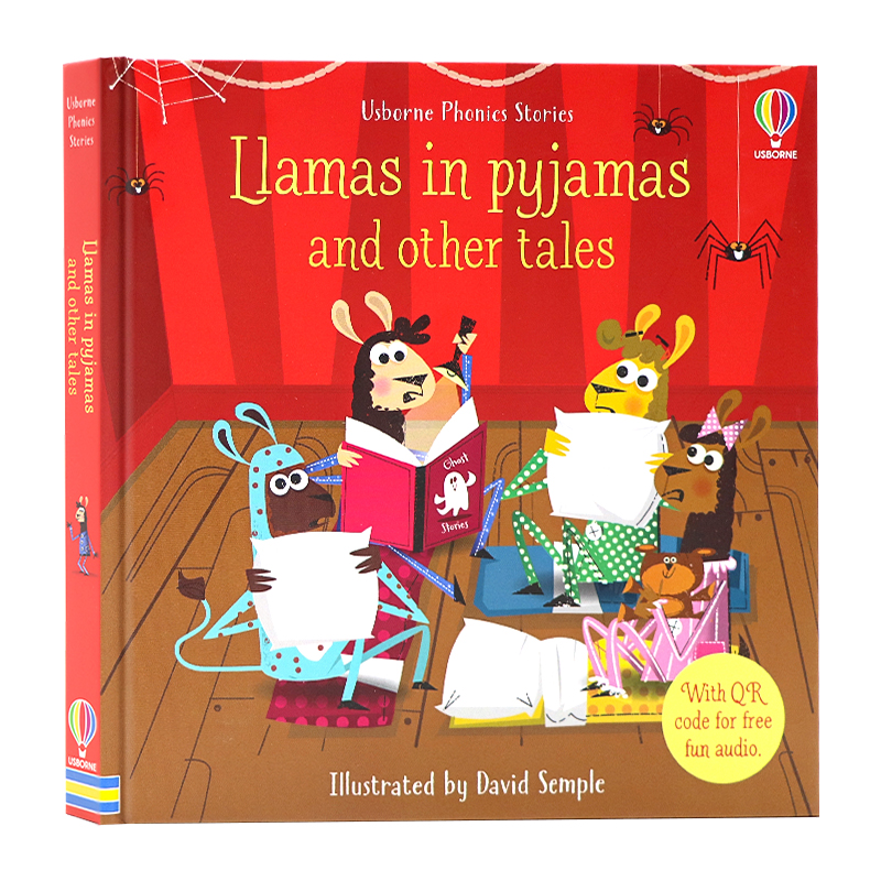 Usborne 睡衣派对 英文原版绘本 Llamas in Pyjamas 儿童6个英语睡前故事 Phonics自然拼读故事6合1精装 培养语感 David Semple