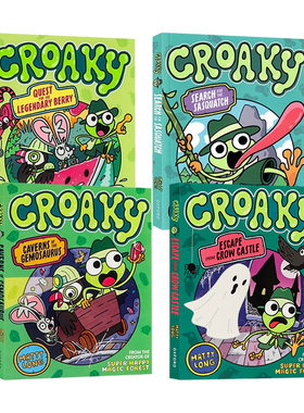 牛津精品章节书 英文原版漫画小说 Croaky Search for the Sasquatch 呱呱寻找大脚野人传奇浆果地下迷宫乌鸦城堡大逃亡 冒险主题