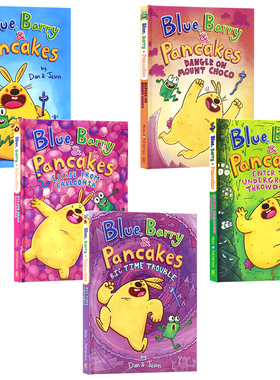 兔子 蠕虫和青蛙的故事1-5册英文原版漫画小说 Blue,Barry and Pancakes 儿童友精装全彩漫画青少年课外阅读故事章节桥梁书