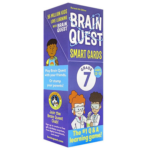 Brain Quest 大脑任务7年级全科字卡 英文原版 Brain Quest 7th Grade Smart Cards 美国12-13岁智力开发卡片新版盒装进口英语书籍