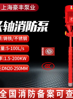 CCCF立式长轴消防泵AB标签轴流消防泵长轴深井泵干式长轴液下泵组