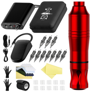 TEMU纹身机套装专业刺青一体机马达纹身笔套装龙漫纹身器材