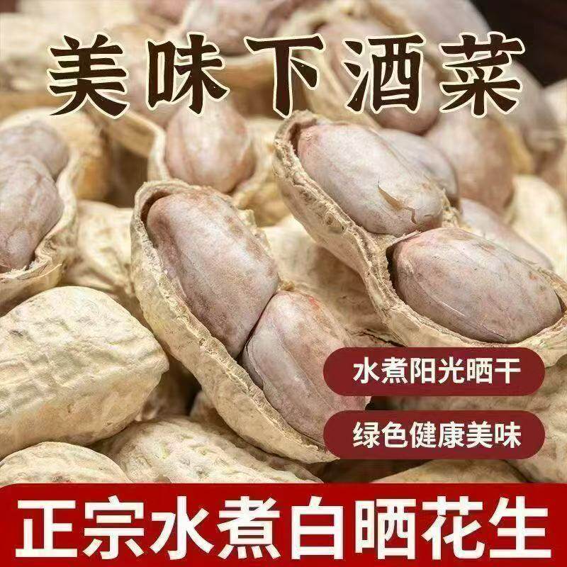 新鲜带壳水煮日晒花生原汁原味农家手工制作办公室解闷休闲零食