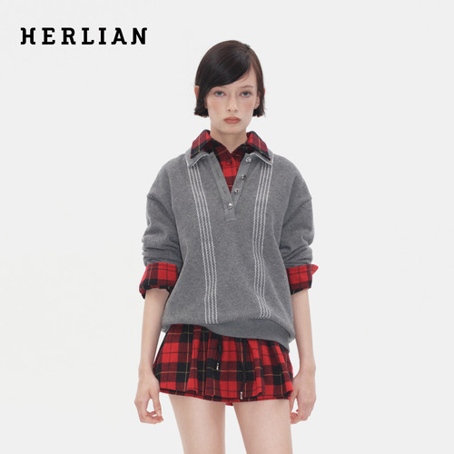 套头双排卫衣缝线月牙新品休闲