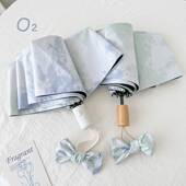 氧气感 太阳伞防晒防紫外线女黑胶小巧ins全自动遮阳伞晴雨两用