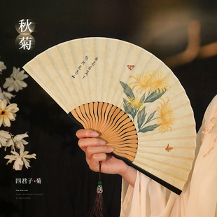 古风扇子素雅折扇中国风汉服旗袍女式舞蹈扇夏季古装扇随身折叠扇