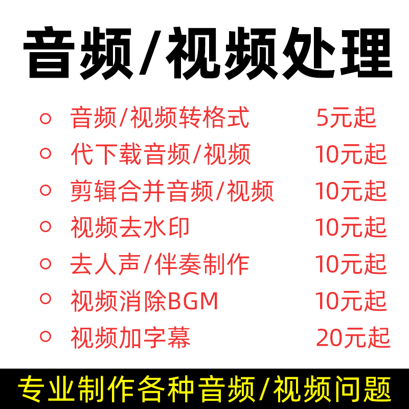 视频剪辑转格式伴奏制作图片