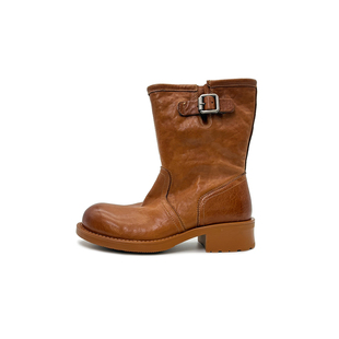 【YUAN】（跟高4cm）卡码拍小 圆头粗跟时装马皮短靴女M27003