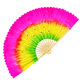 儿童扭秧歌扇子舞蹈扇舞蹈表演道具双面专用秧歌广场舞左右手一对