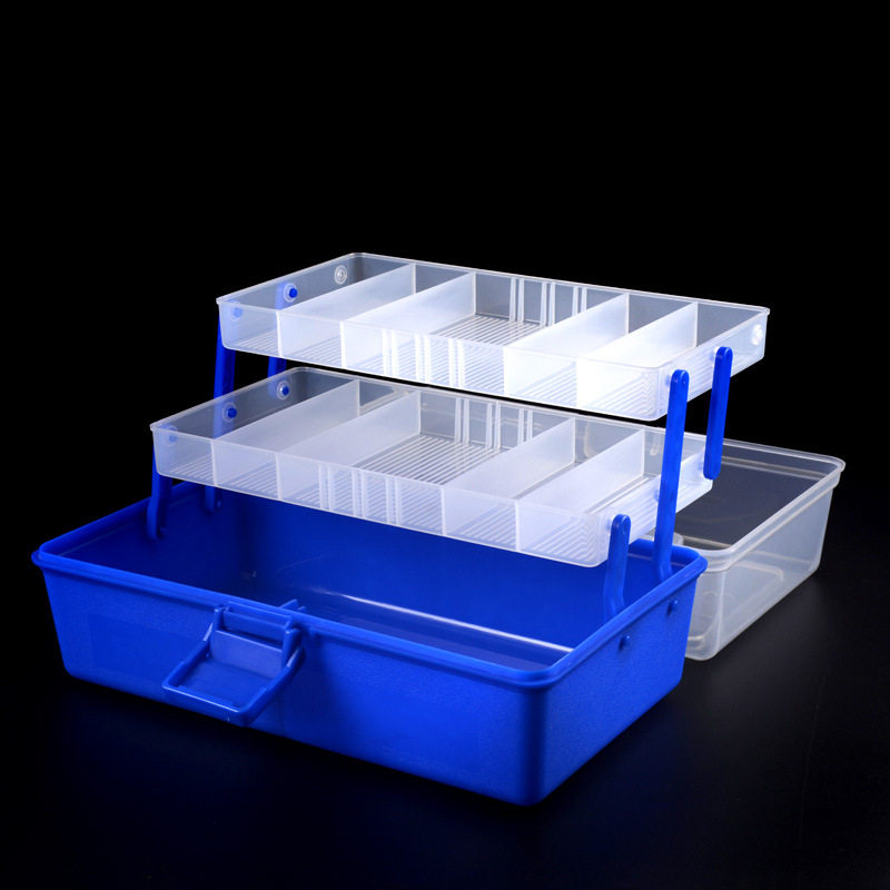 路亚鱼饵渔具盒多功能手提折叠钓鱼工具箱塑料多层海钓垂钓用品