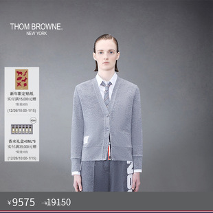 BROWNE THOM 女士2003刺绣羊绒珠地V领开衫 五折优惠