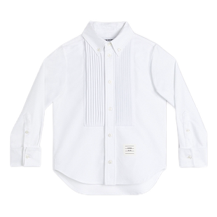 [春夏优惠]THOM BROWNE 儿童耐久性牛津布尖领棉礼服白衬衫