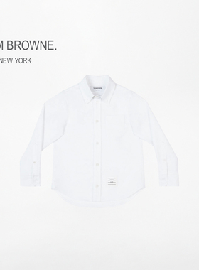 THOM BROWNE 儿童白色纯棉机织衬衫