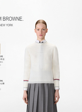 [6期免息]THOM BROWNE女士薄款镂空针织套头衫