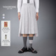 6期免息 典彩系列 THOM BROWNE 女士条纹泡泡纱百褶裙半身裙