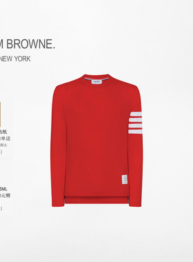 THOM BROWNE 男女同款四条纹棉质长袖T恤