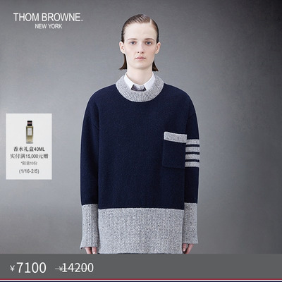 女士针织套头衫ThomBrowne圆领