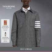 12期免息 THOM BROWNE 男士 四条纹鹅绒内置背带充绒夹克外套