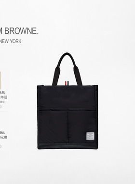 [6期免息]THOM BROWNE秋冬轻质黑色托特包