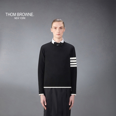 THOM BROWNE 男士羊毛经典四条纹宽松毛衣套头衫