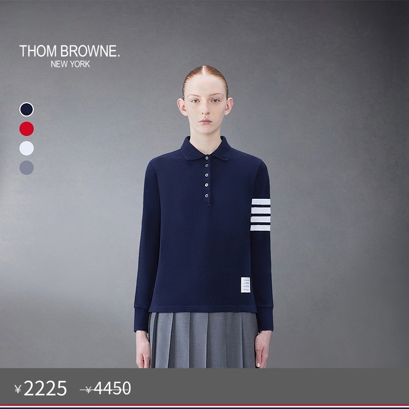四条纹长袖T恤ThomBrowne