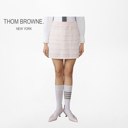 [六折优惠]THOM BROWNE 女士泡泡纱针织粗花呢半裙