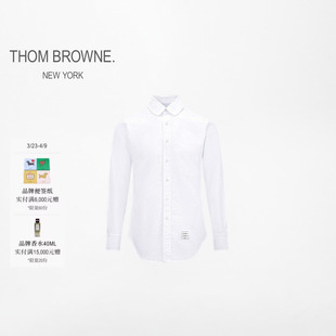 扣领尖领衬衫 THOM 棉质长袖 男士 BROWNE