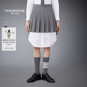 女士羊毛纽扣百褶裙短裙 THOM 6期免息 BROWNE