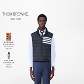 6期免息 THOM BROWNE 男士 四条纹漏斗领滑雪服鹅绒羽绒服背心