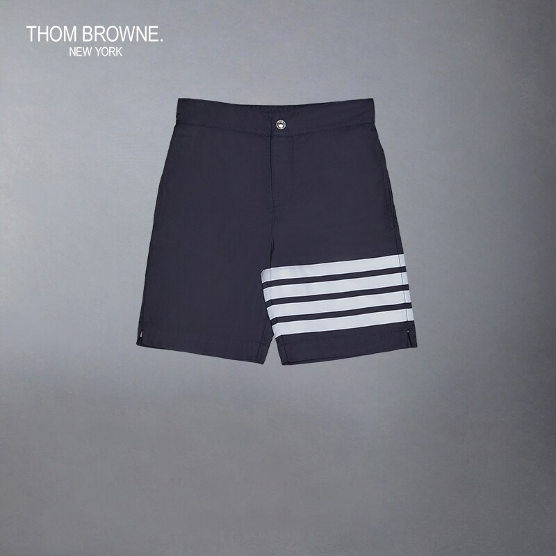 [春夏优惠]THOM BROWNE 儿童经典四条纹滑板裤短裤