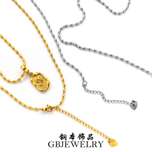 钢本钛钢不锈钢米珠链项链