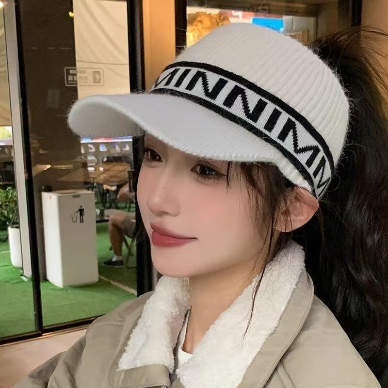 毛线帽子女款秋冬季空顶帽