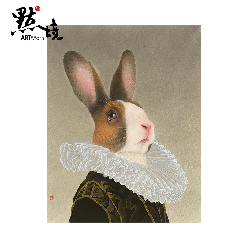 默境李娜亲笔签名版画礼物兔公子7限量199版兔子工笔可爱潮流挂画