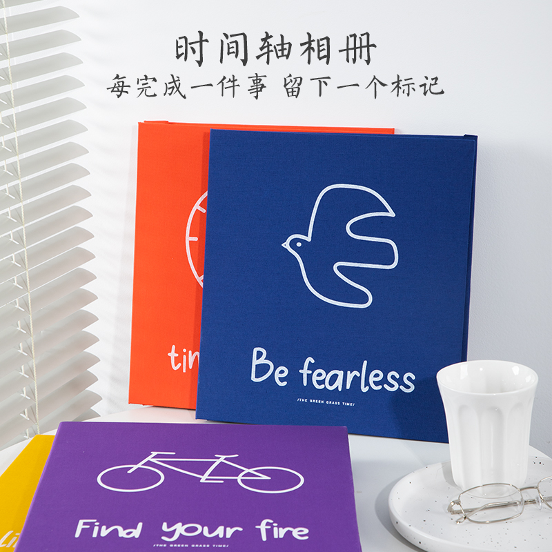 青禾纪原创丨相册收纳本定制2024年新款时间轴收纳本自粘贴覆膜式大容量diy情侣拍立得相册