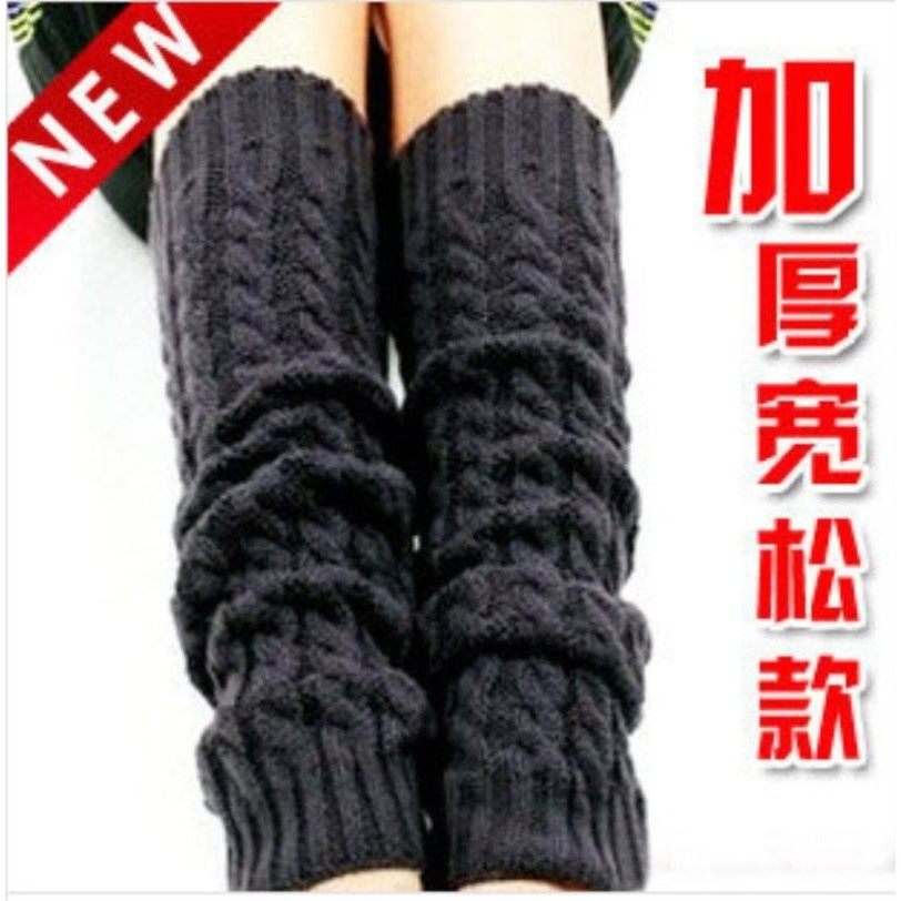 韩版堆堆袜套粗毛线腿套秋冬针织过膝脚套加厚保暖时尚学生护膝盖