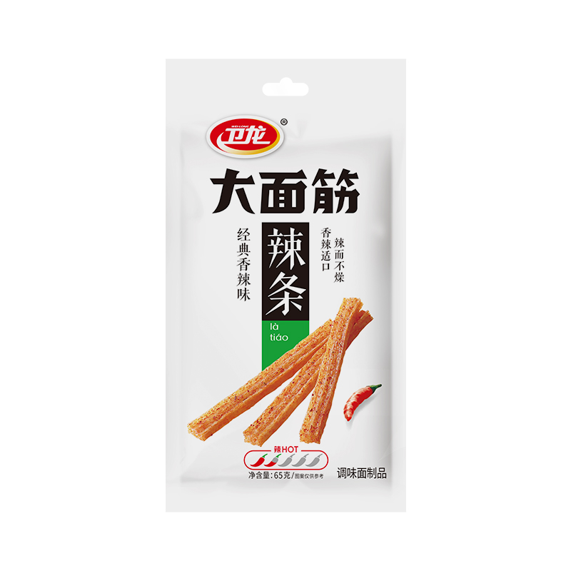沃集鲜卫龙大面筋(香辣味调味面制品)65g辣条面筋制品沃尔玛代购