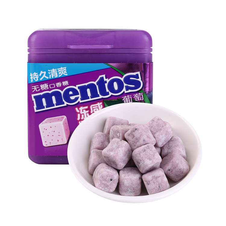 沃集鲜曼妥思冻感粒方葡萄口味无糖口香糖46g零食糖果沃尔玛代购
