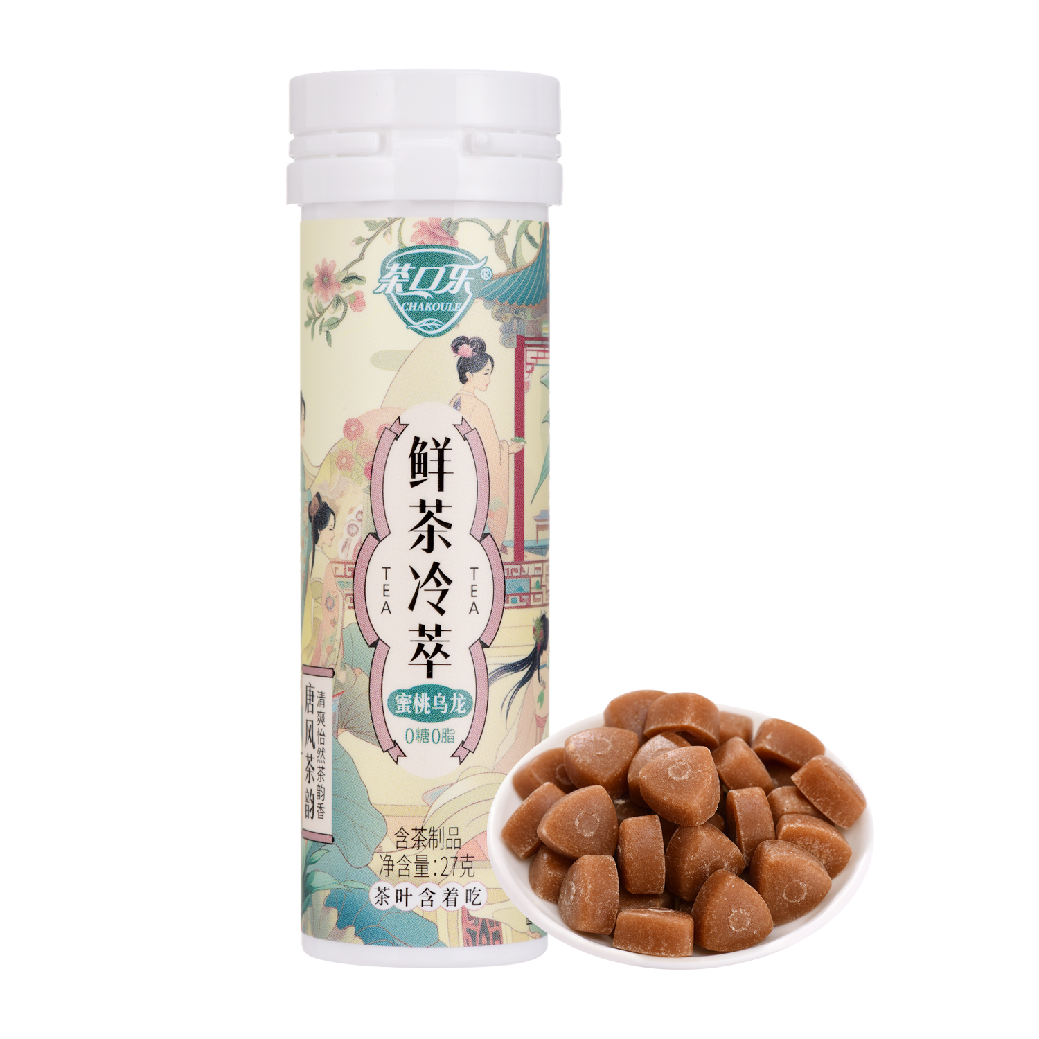 沃集鲜茶口乐蜜桃乌龙茶含片27g浓郁茶香聚会零食分享沃尔玛代购