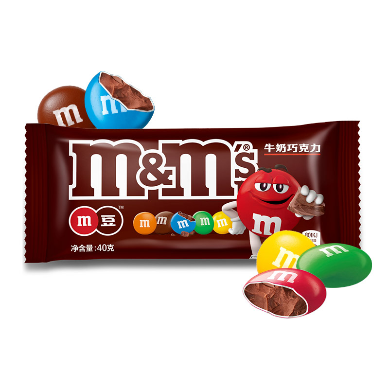 沃集鲜M&M's牛奶巧克力豆40g独立小包装儿童糖果零食沃尔玛代购