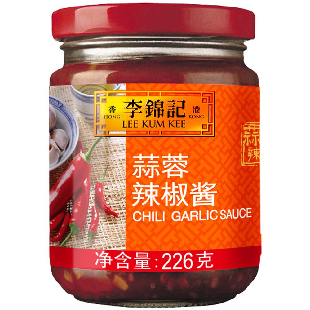 沃集鲜李锦记蒜蓉辣椒酱226g瓶装家用火锅蘸料调味酱沃尔玛代购