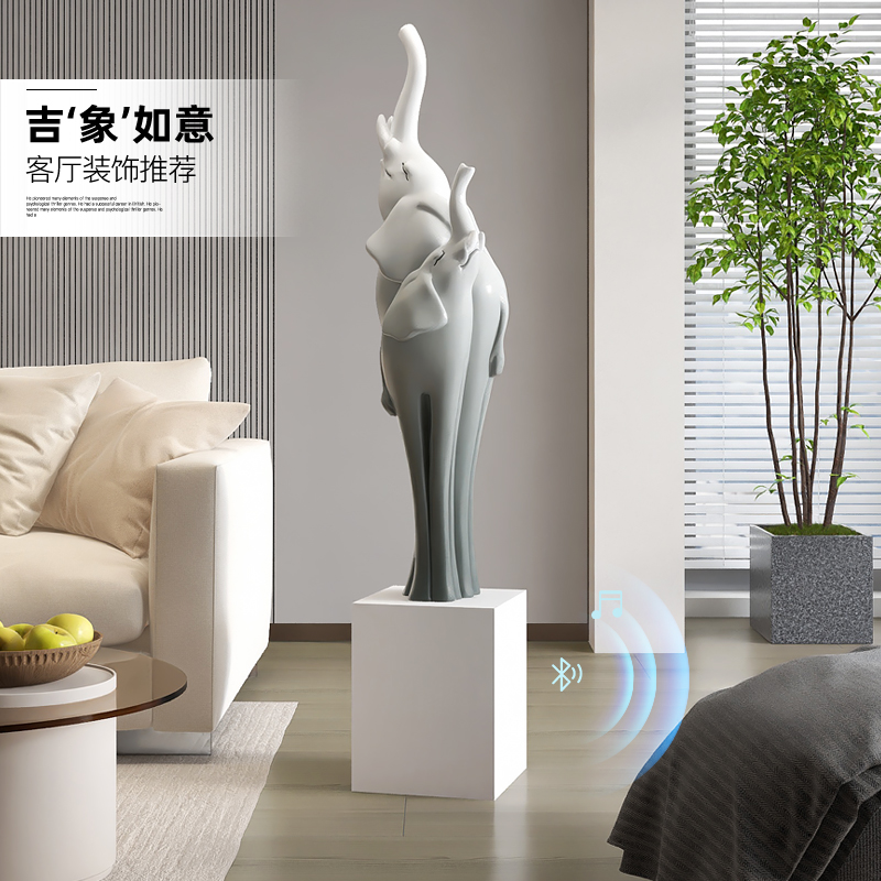 厚牧创意大象摆件玄关装饰工艺品