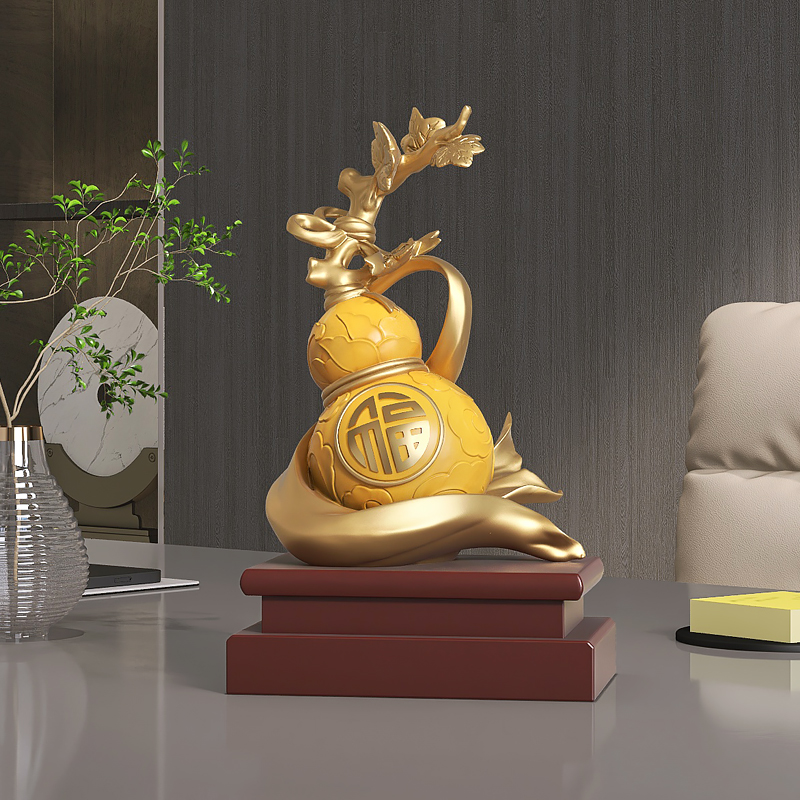 轻奢高级感葫芦摆件客厅电视柜玄关装饰品办公室桌面开业乔迁礼物