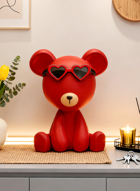 治愈系爱心小熊桌面摆件