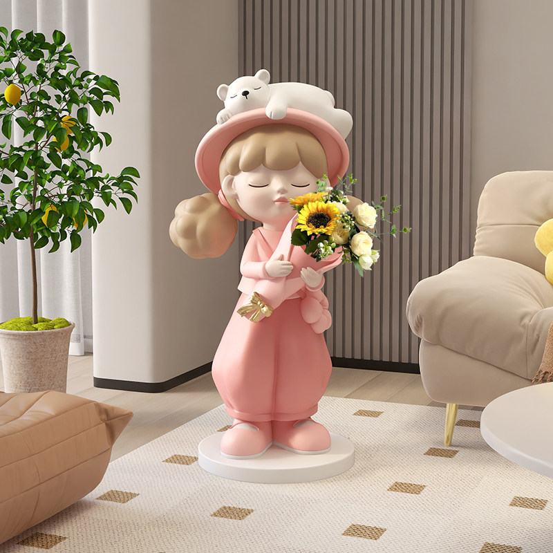 女孩大型落地摆件客厅插花花瓶家居饰品沙发电视柜旁装饰乔迁礼品,家居饰品,装饰摆件,淘宝优惠券,粉丝福利购,淘宝优惠卷