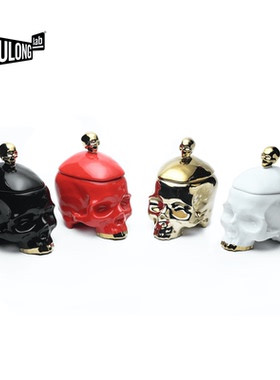 黄玉龙Yulong Lab skull陶瓷头骨烟灰缸多功能储物罐艺术装饰摆件