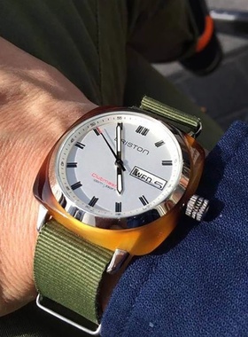 BRISTON 法国进口 Clubmaster Sport 绿色玳瑁运动系列石英手表